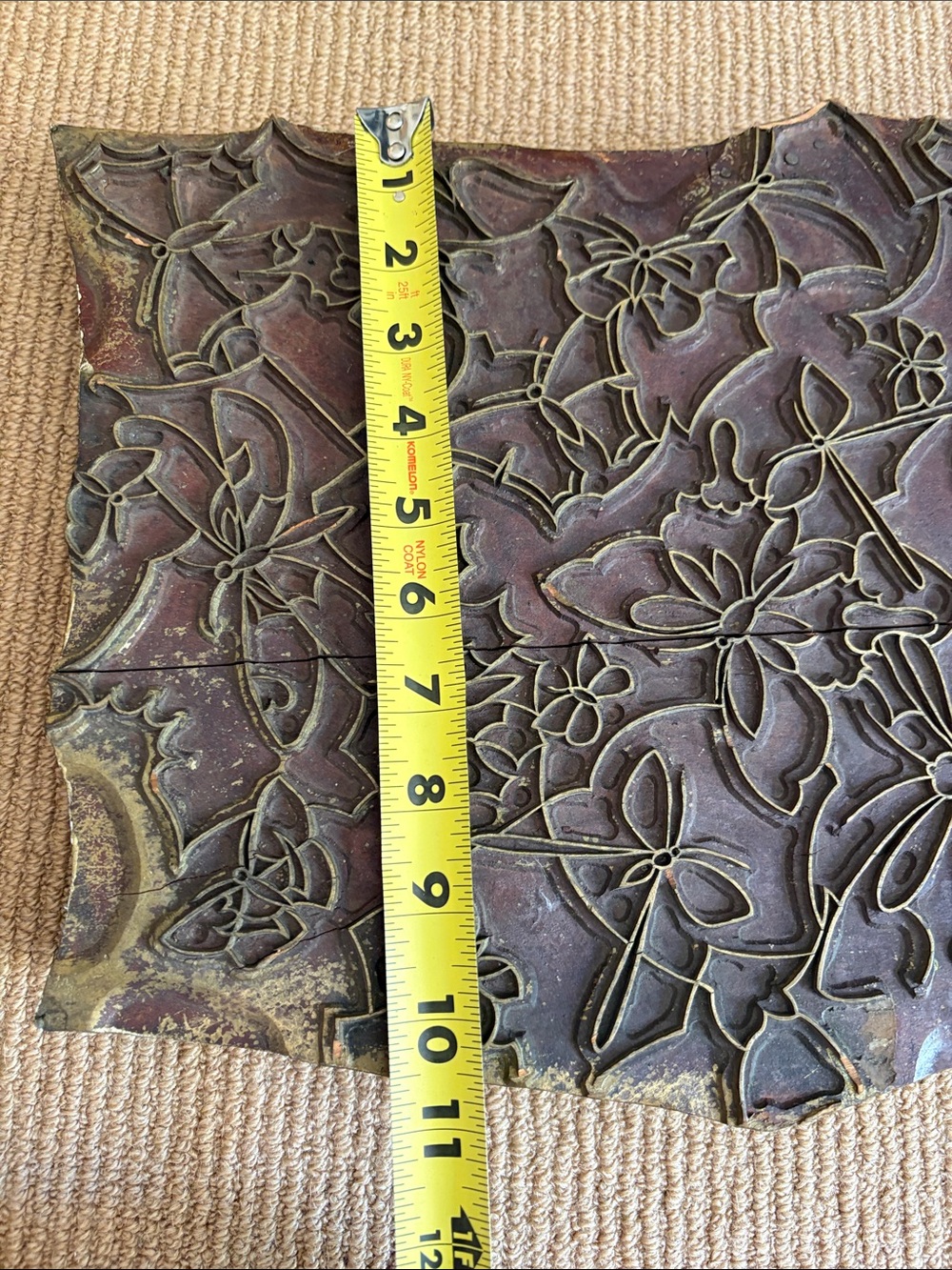 LARGE BLOCK STAMP- OLD made in France 🇫🇷 textiles - Picture 4 of 16